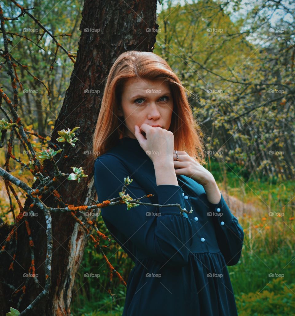 Red-hair girl portrait