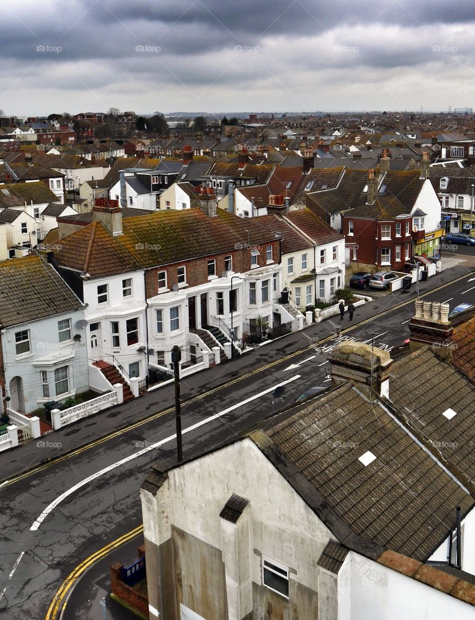 Aerial street scene