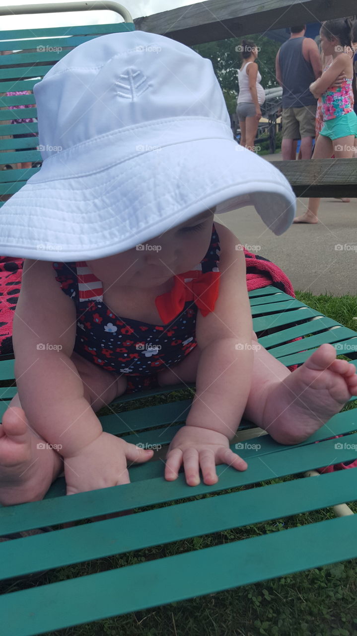 Lounging at the pool