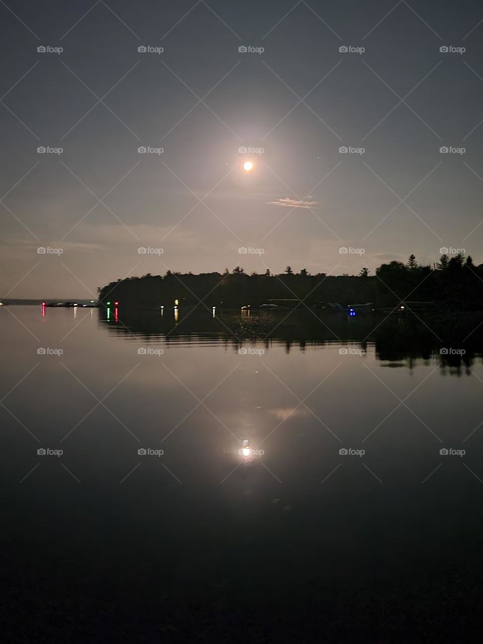 Almost Full Moon in Oyster Bay