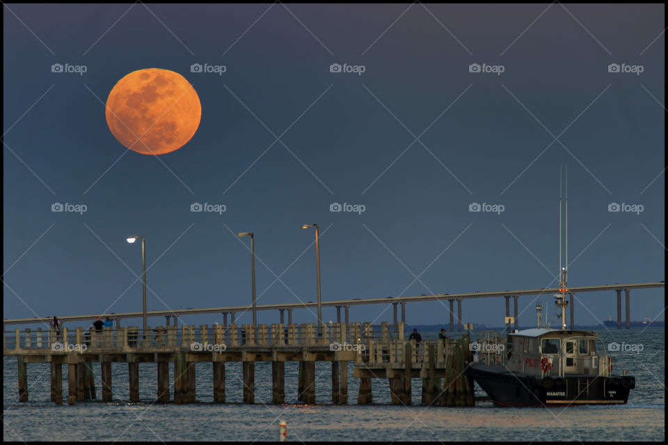 Bay Pier Moonrise