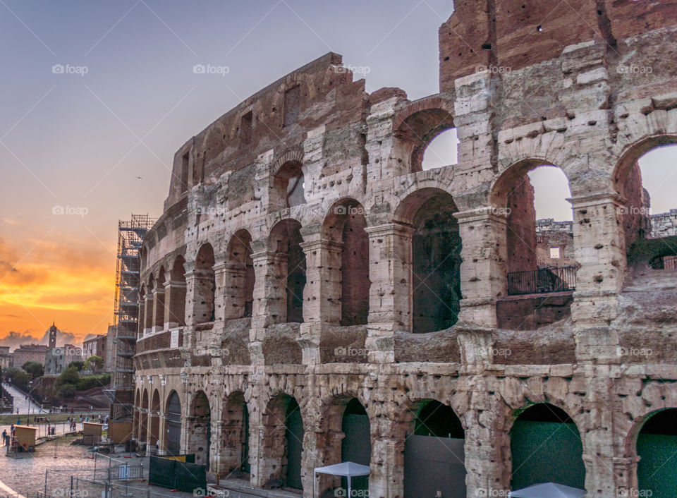 Colosseum in Rome Italy. The colosseum in Rome Italy taken at sunset 