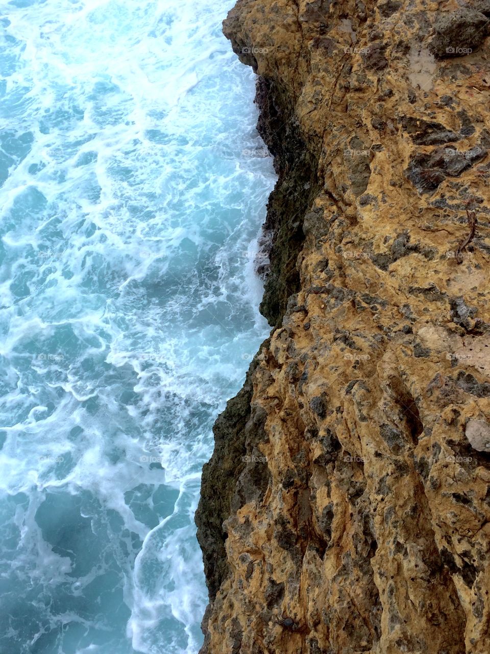 Rocky seashore and ocean water