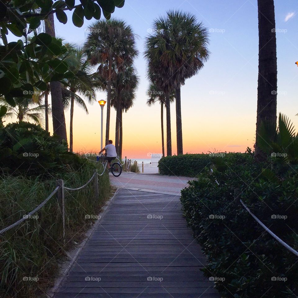 Sunset in South Beach Miami