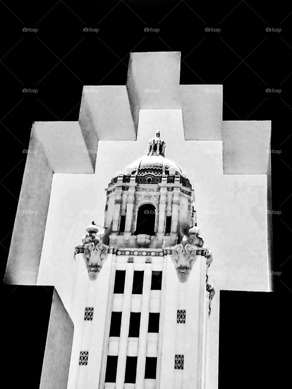 Beverly Hills City Hall frame from building across the street.
