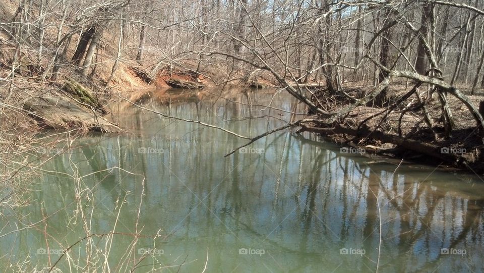 river bend in winter