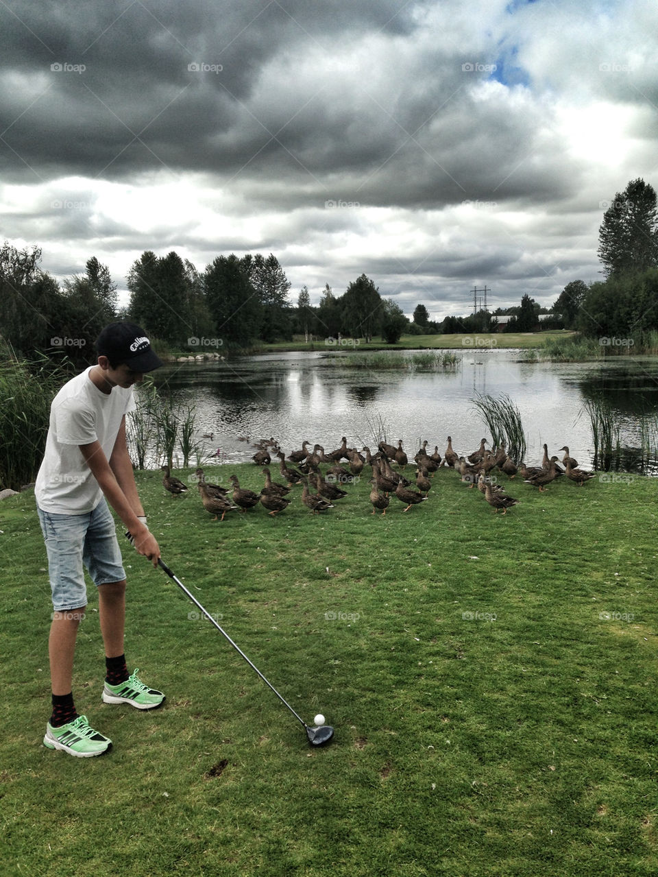 Hard tee-shot at sundsta GK