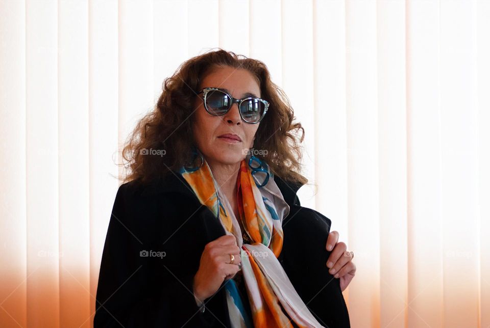 Stylish Older Woman Wearing Sunglasses