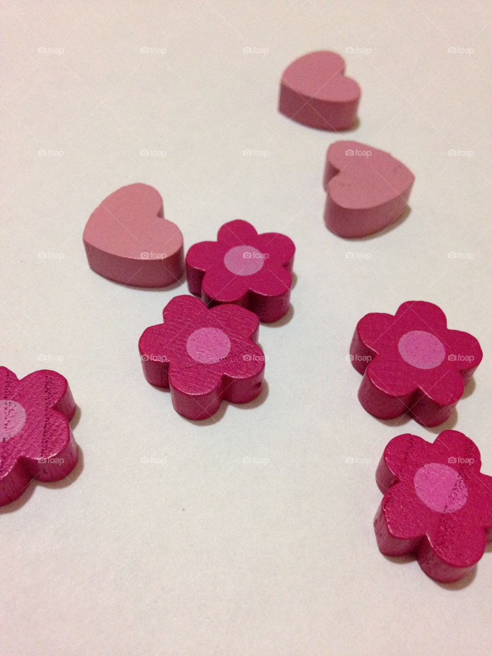 Group of flowers and hearts