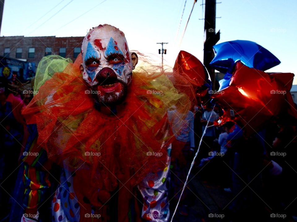 Creepy Clown stalks the streets of Benson. 