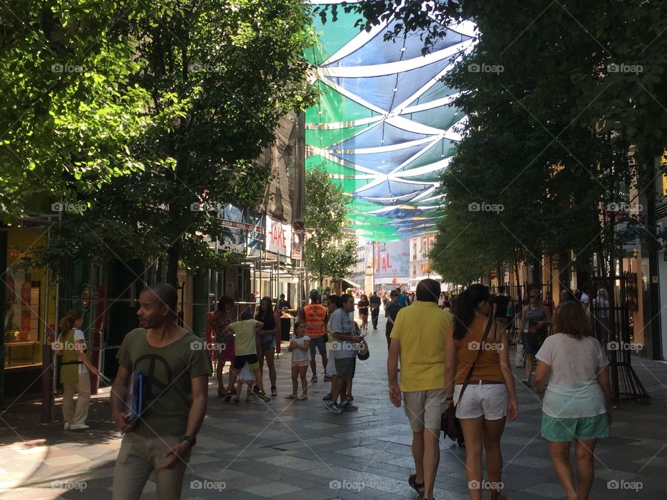 Shopping street in Madrid 