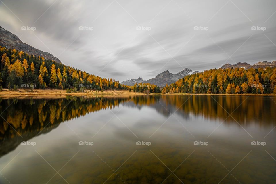 Longexposure from a lake in switzerland at sunrise