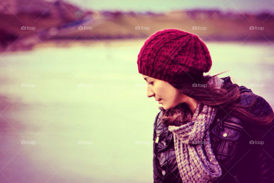 winter beach girl happy by ahilton2007