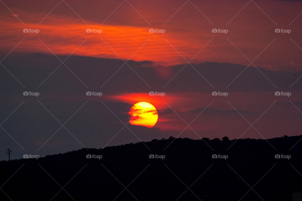 Sun setting in Sardinia