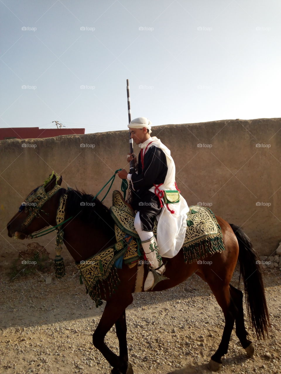 Traditional equestrian in Morocco