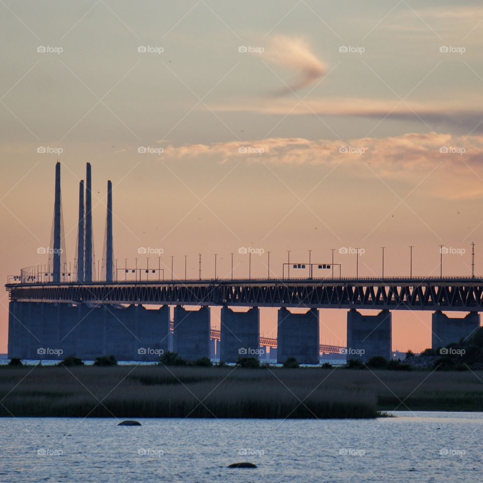 Öresundsbron in sunset 