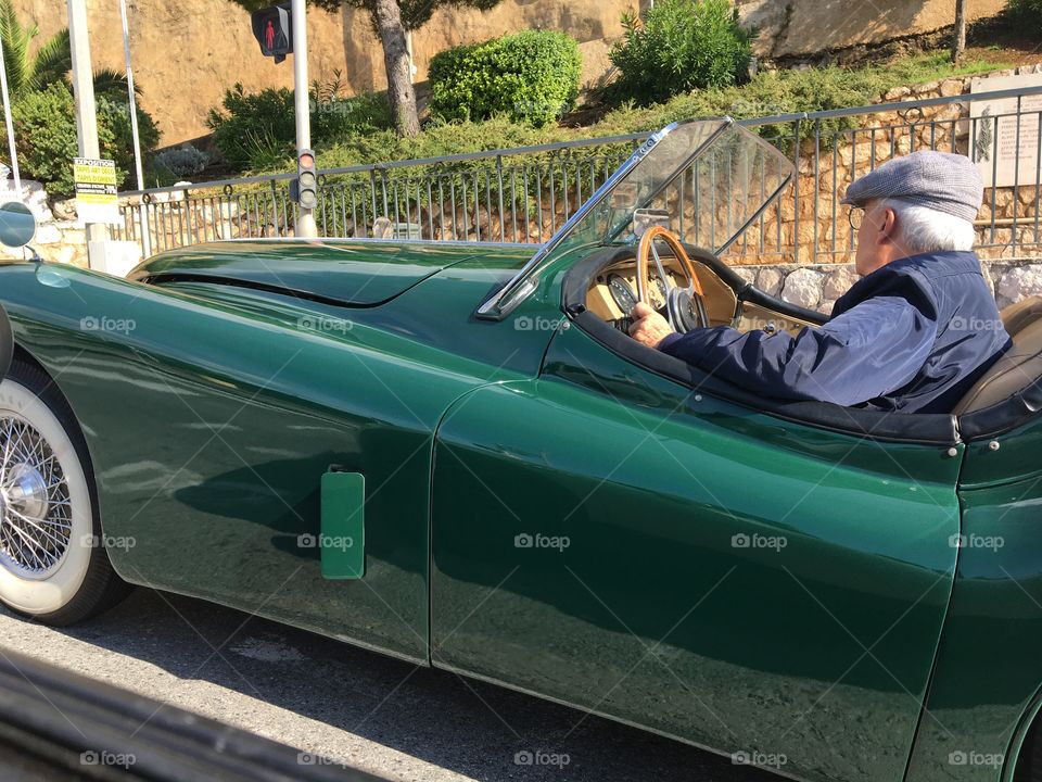 Vintage green Jaguar