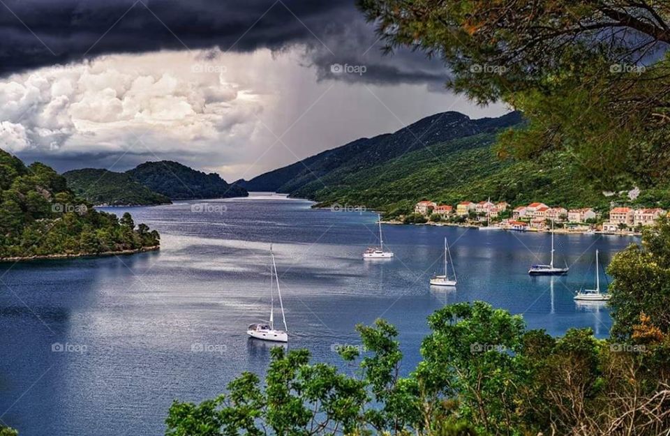 Island Mljet Day and storm