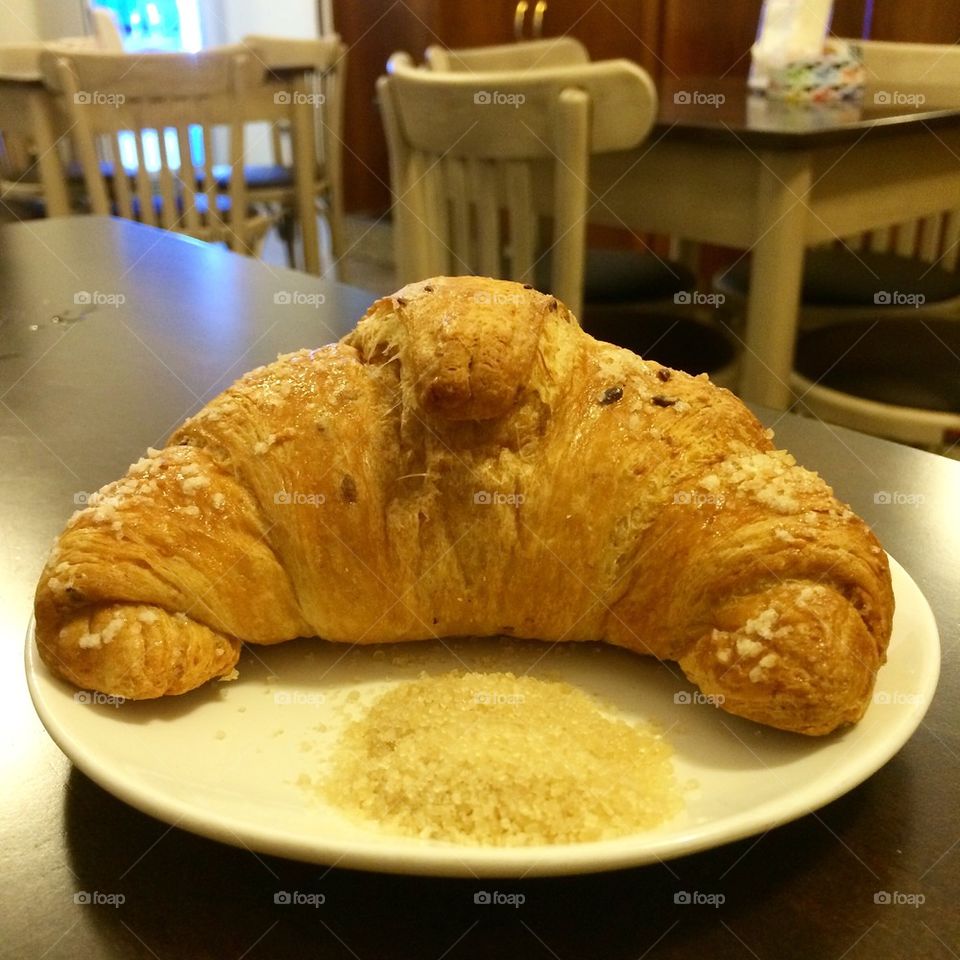 Healthy breakfast with a four cereals brioche