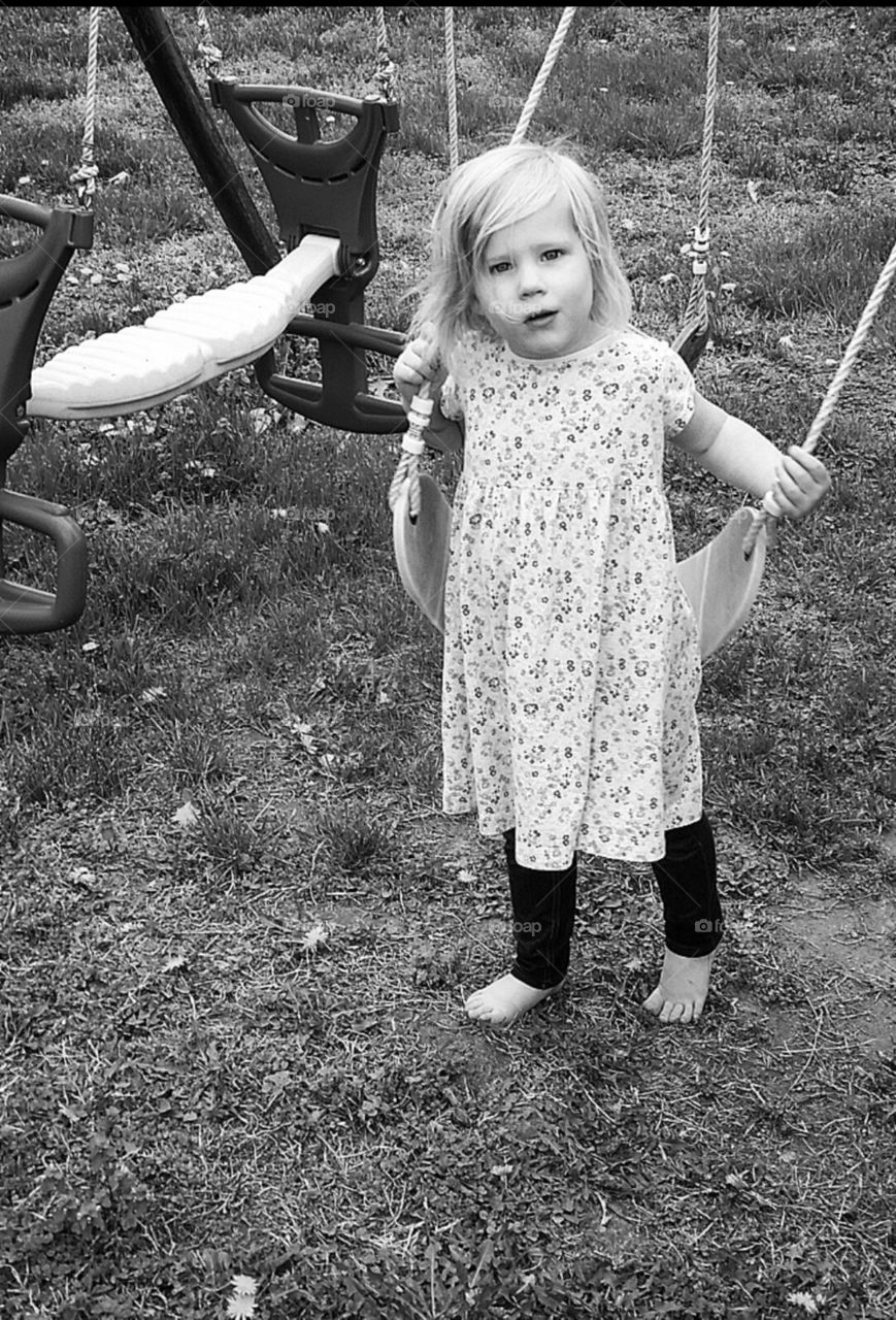 swing. a girl on the swing 