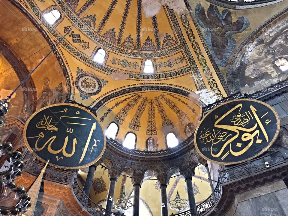 Detail and close up of Hagia Sophia interior.
