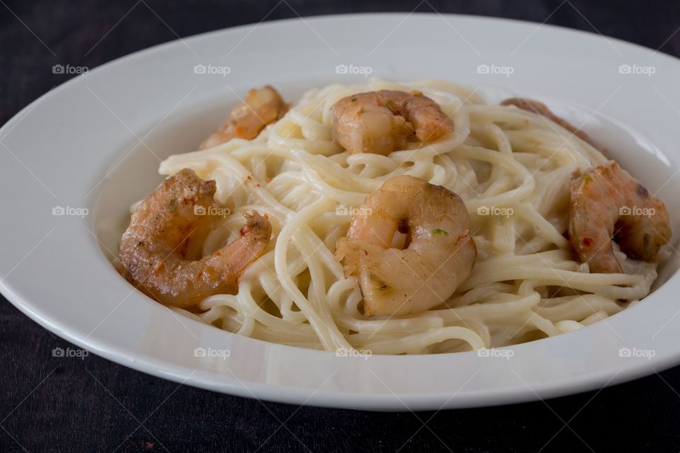 Pasta with shrimp