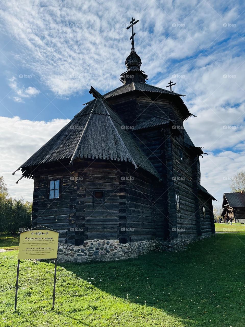 Wooden temple in The museum of wooden architecture in Suzdal 