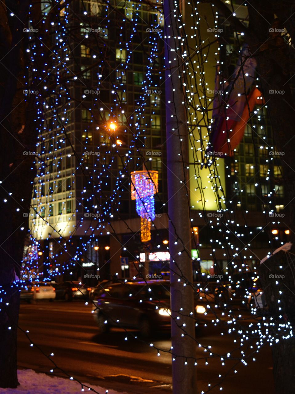 Christmas and New year city lights