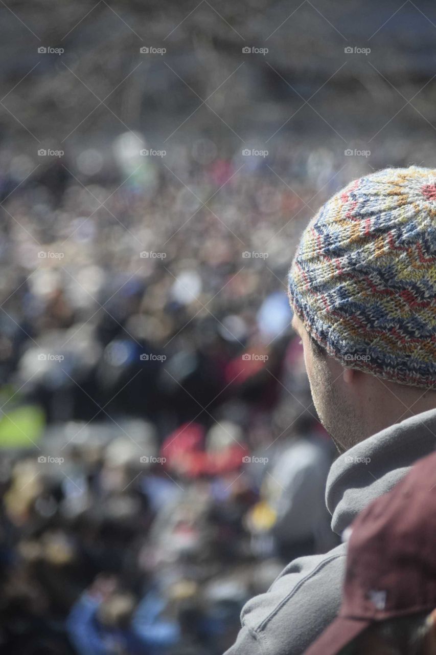 Looking out at the crowd