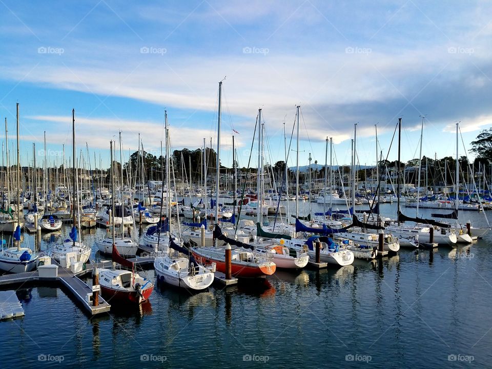 Sunrise over Santa Cruz harbor