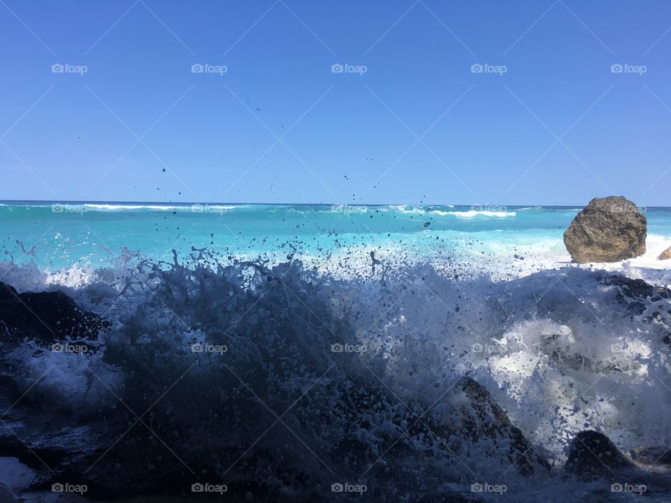 Waves Crashing in Bali