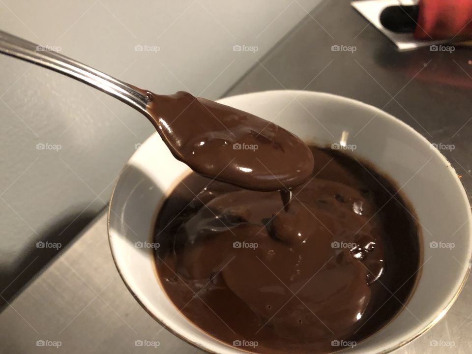 Dark chocolate pudding