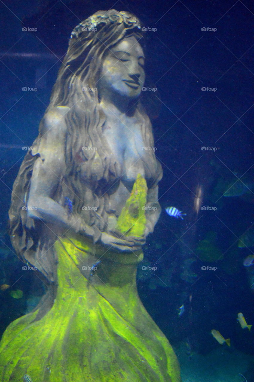 marmaid with yellow decorations