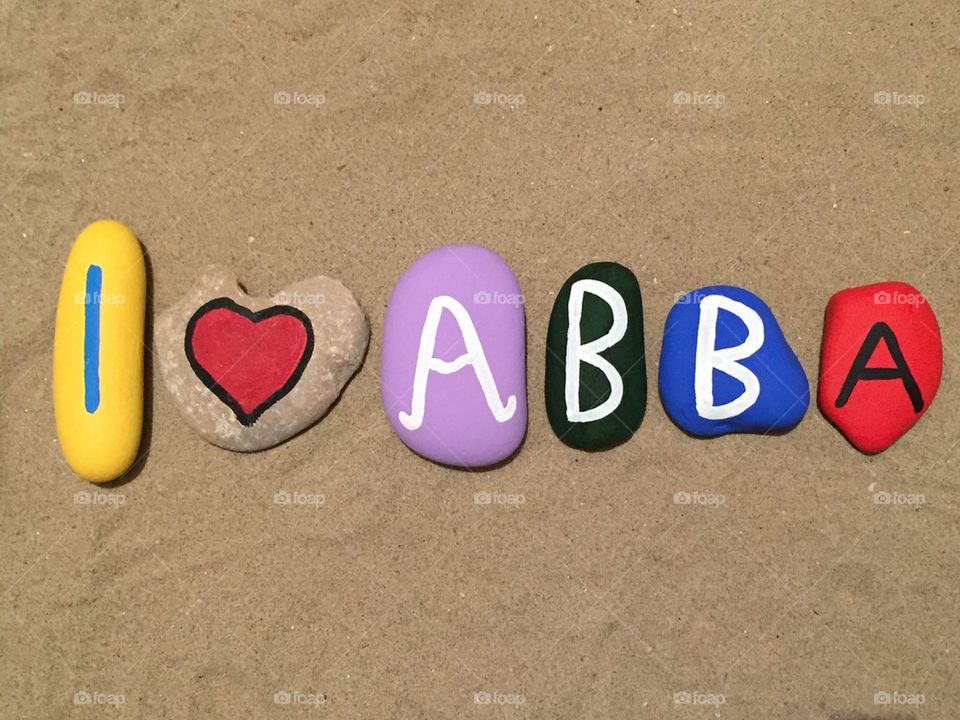 I love ABBA with colored stones composition