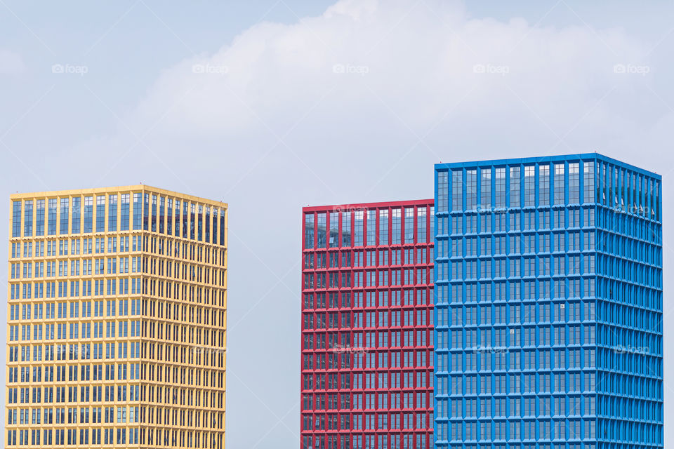 Bright and colorful office buildings
