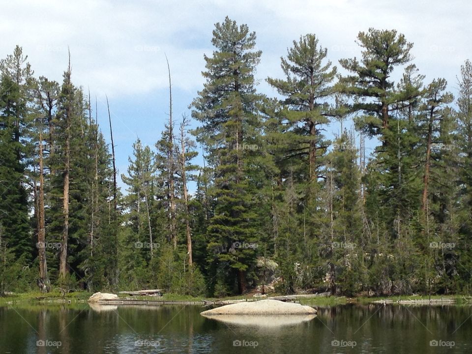 Lake on Sunrise trail. Lake along Sunrise trail, Yosemite 