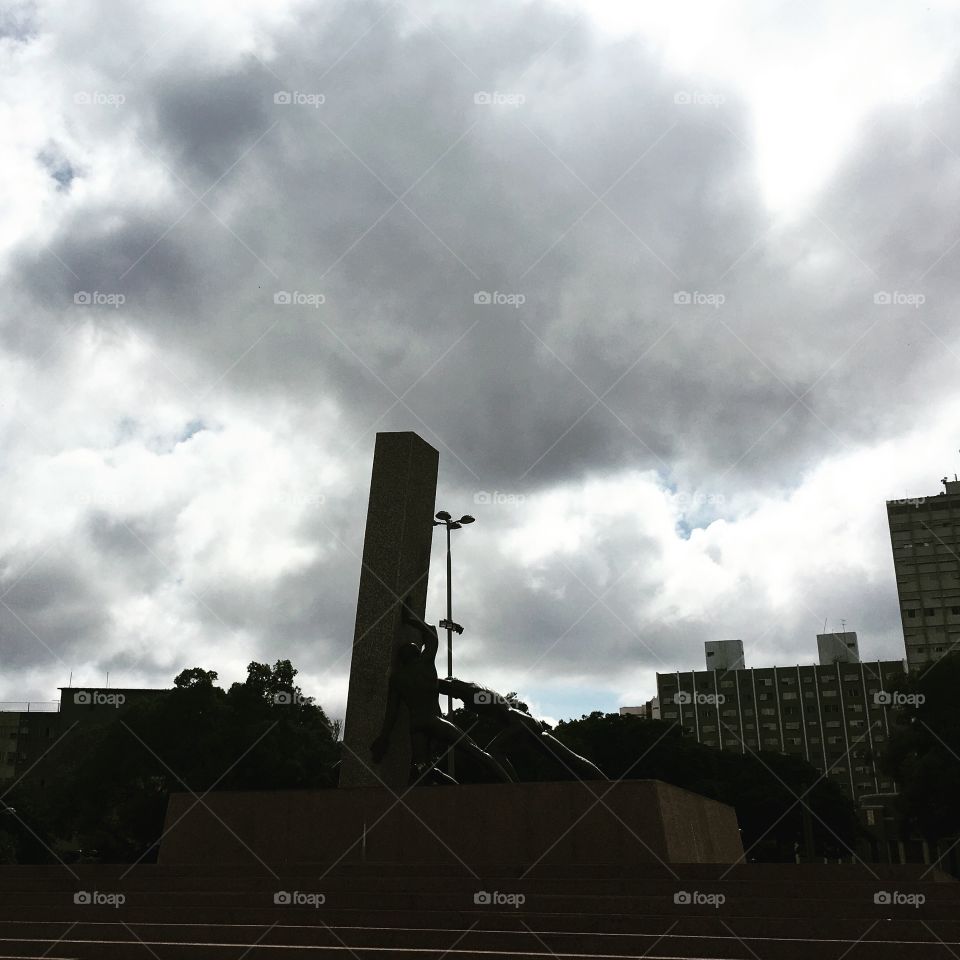 Monument in cloudy day
