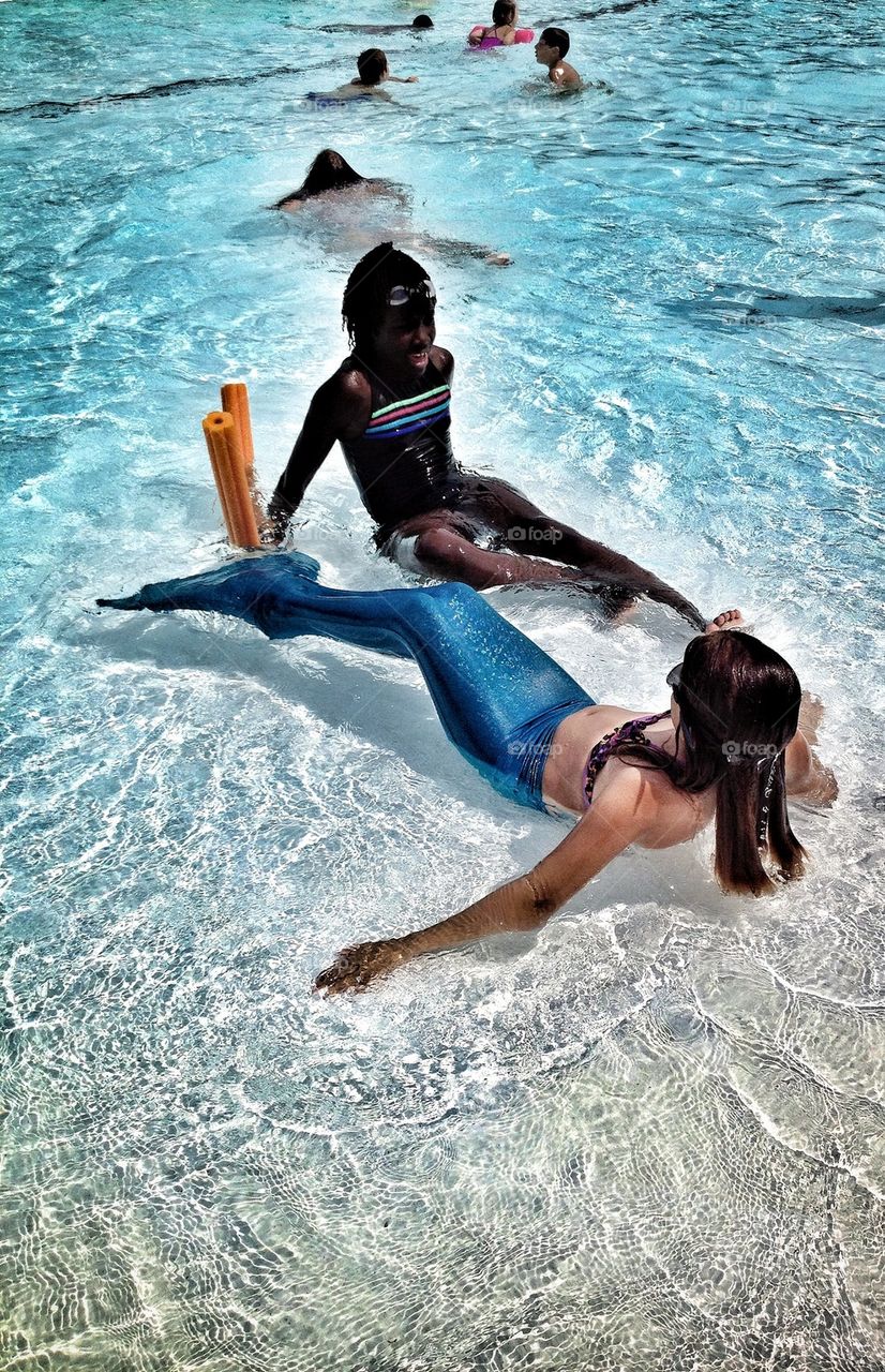 Swimming with a mermaid