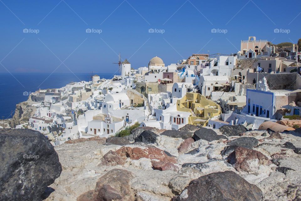 White structures of volcanic island