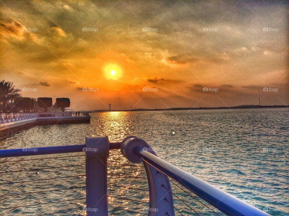 sunset scenic lookout abu dhabi corniche opposite 4th st. abu dhabi by cindysaz1
