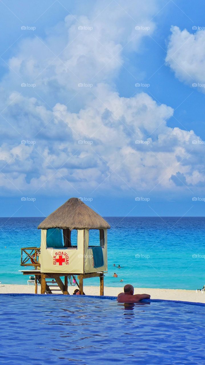 Lifesaver beach hut on duty