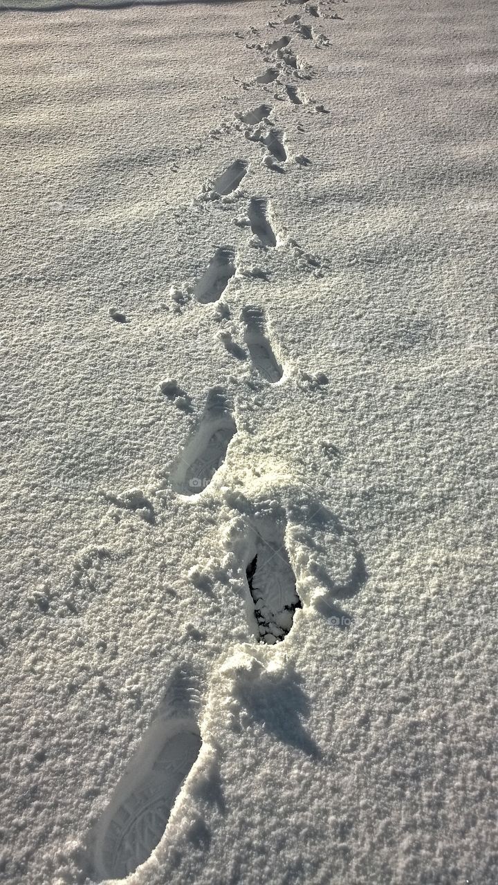 Footprints in the snow