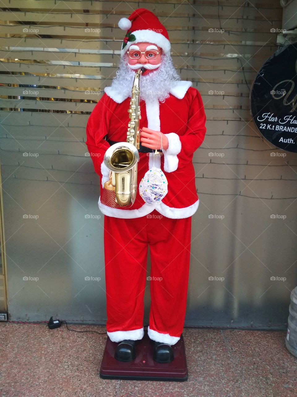 Christmas Santa with trumpet