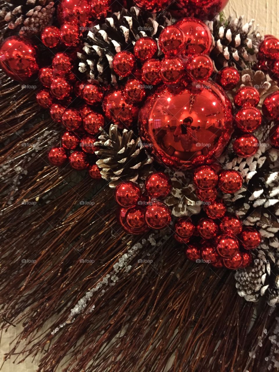 Holiday season, holidays, ornaments, red, twigs 