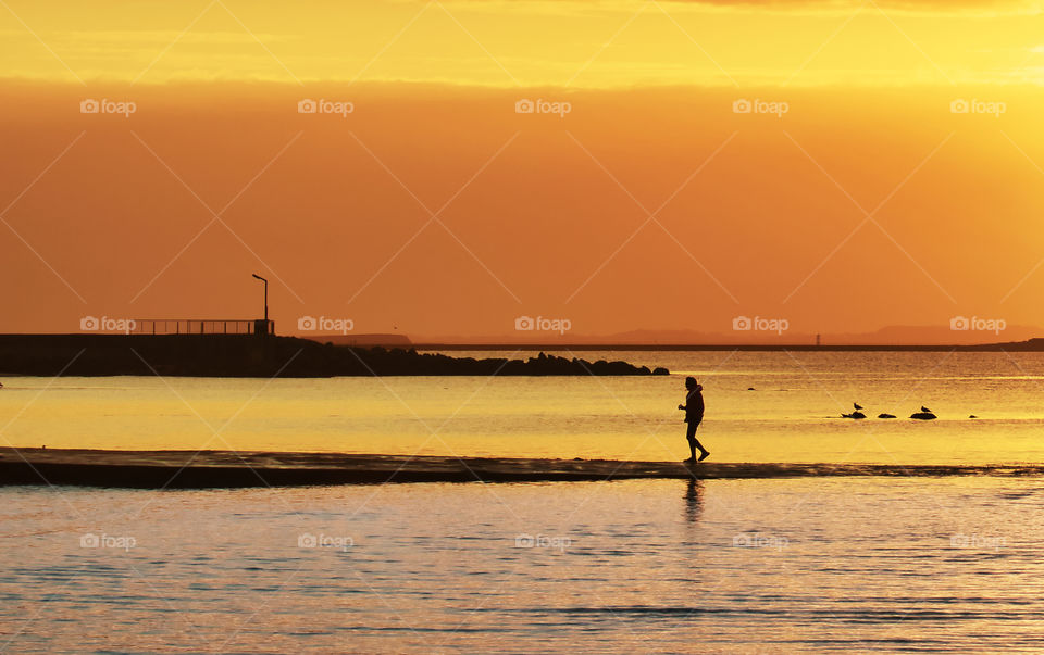 Man by the Atlantic ocean