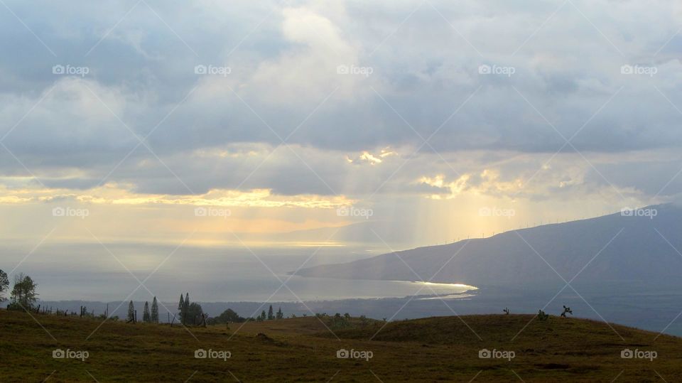 Sun rays over the clouds