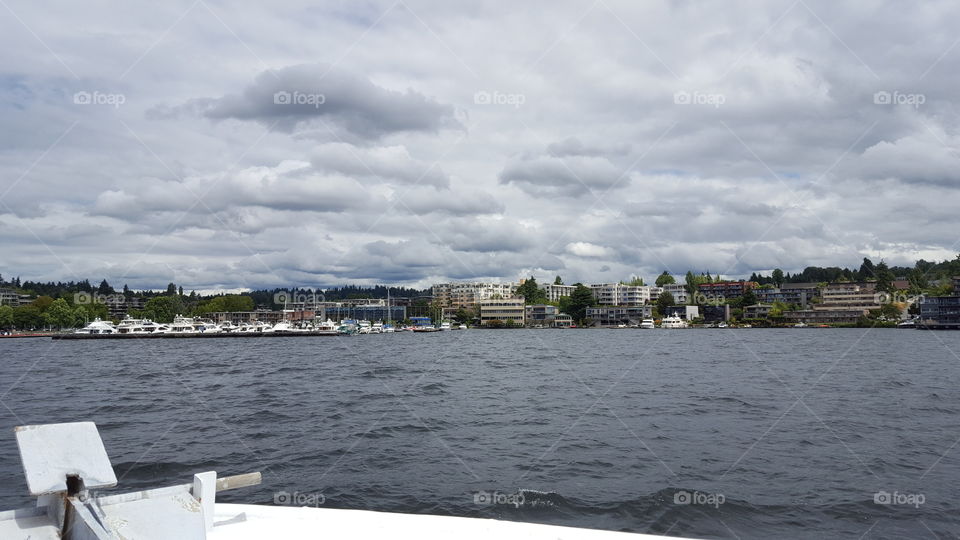 marina and clouds