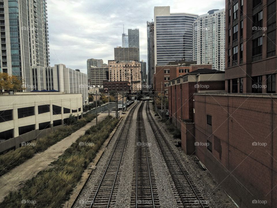 Railroad tracks in Chicago 