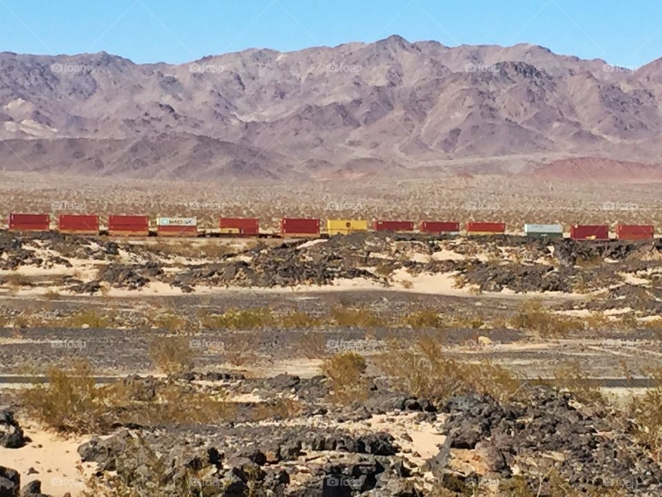 Train at the Canjon pass. Train at the Canjon pass after San Berbardino on the route 66