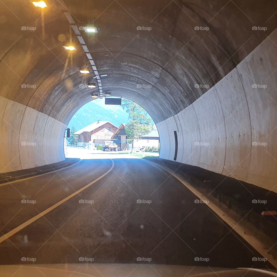 From the tunnel a nice house in the background